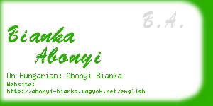 bianka abonyi business card